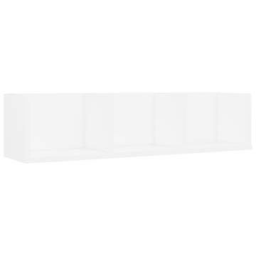 Stylish CD Wall Shelf - White 75x18x18 cm | Hipomarket UK