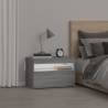 Stylish Grey Sonoma Bedside Cabinet with LED Lights - 60x35x40cm