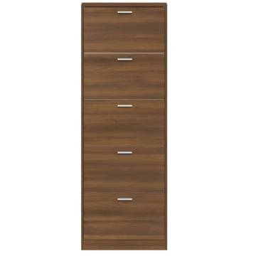 Shoe Cabinet Brown Oak - Stylish Storage, 59x17x169 cm