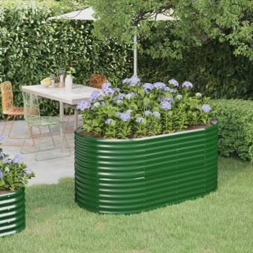 Garden Raised Bed Powder-coated Steel 152x80x68 cm Green