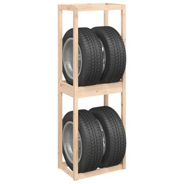 Tire Rack 63x40x180 cm Solid Wood Pine - Organize Your Garage