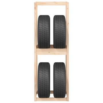 Tire Rack 63x40x180 cm Solid Wood Pine - Organize Your Garage