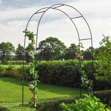 HI Rose Arch Green 140x38x240 cm Steel - Garden Decor