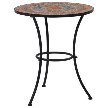 Mosaic Bistro Table Orange/Grey 60cm - Stylish Outdoor Table