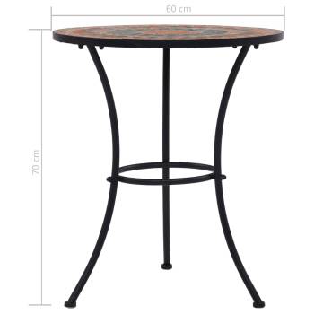 Mosaic Bistro Table Orange/Grey 60cm - Stylish Outdoor Table