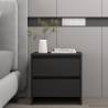 Bedside Cabinet Black 45x34.5x44.5 cm Engineered Wood Colour black Quantity in Package 1 