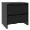 Elegant Black Bedside Cabinet - Engineered Wood | HipoMarket