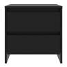 Elegant Black Bedside Cabinet - Engineered Wood | HipoMarket