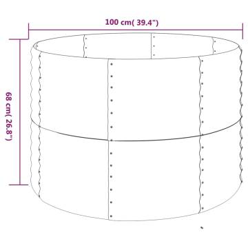 Garden Raised Bed Powder-coated Steel 100x100x68 cm Anthracite