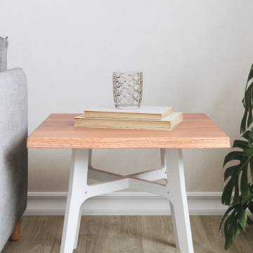 Light Brown Solid Oak Table Top | 40x40 cm Live Edge Design