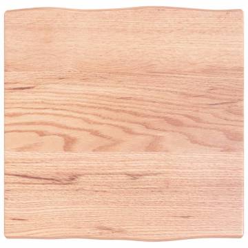 Light Brown Solid Oak Table Top | 40x40 cm Live Edge Design