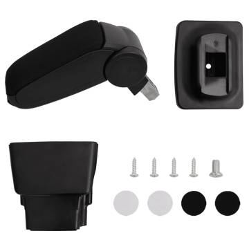 Stylish Car Armrest - Adjustable Black Storage Box | HipoMarket