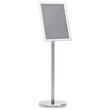 A4 Pedestal Poster Stand - Silver Aluminium Alloy | HipoMarket