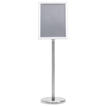 A4 Pedestal Poster Stand - Silver Aluminium Alloy | HipoMarket