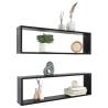 Wall Cube Shelf Set - 2 pcs Black 100x15x30 cm