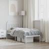 Elegant White Metal Bed Frame 75x190 cm - Small Single