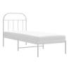 Elegant White Metal Bed Frame 75x190 cm - Small Single