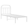 Elegant White Metal Bed Frame 75x190 cm - Small Single