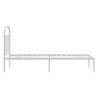 Elegant White Metal Bed Frame 75x190 cm - Small Single