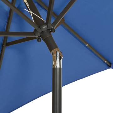 Elegant Azure Blue Parasol with LED Lights - 200x211 cm