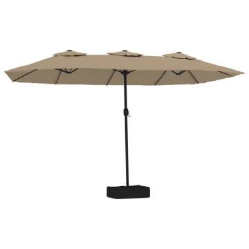 Double-Head Parasol Taupe 449x245 cm | Hipomarket UK