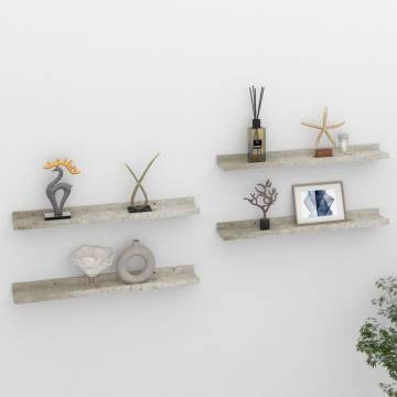 Wall Shelves 4 pcs - Concrete Grey 60x9x3 cm | HipoMarket