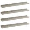 Wall Shelves 4 pcs - Concrete Grey 60x9x3 cm | HipoMarket