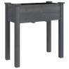 Planter with Liner Grey 71x37x76 cm - Solid Wood Fir