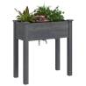 Planter with Liner Grey 71x37x76 cm - Solid Wood Fir