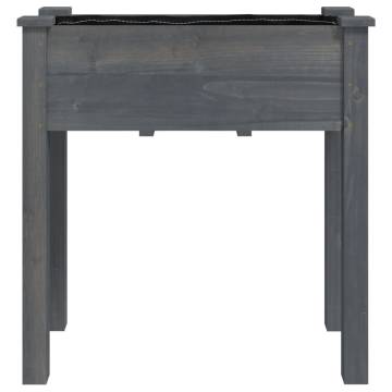 Planter with Liner Grey 71x37x76 cm - Solid Wood Fir