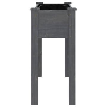 Planter with Liner Grey 71x37x76 cm - Solid Wood Fir