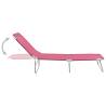 Folding Sun Lounger - Pink Steel & Fabric - Ideal for Garden & Beach