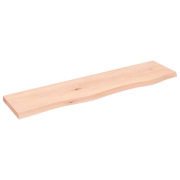 Wall Shelf 80x20 cm Untreated Solid Oak – Rustic Storage Solution