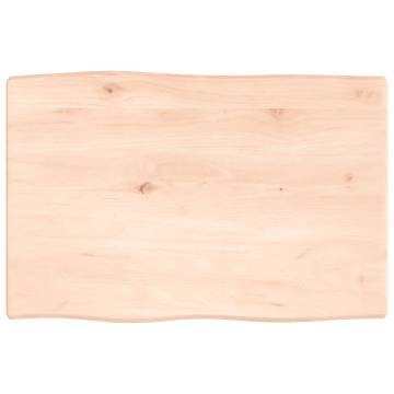 Untreated Solid Wood Oak Live Edge Table Top - 60x40 cm