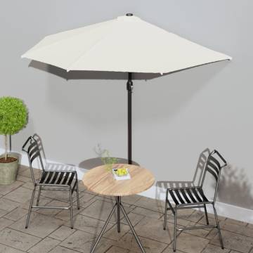 Balcony Parasol with Aluminium Pole Sand | 270x144 cm Half