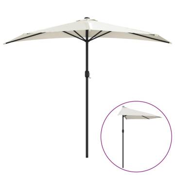 Balcony Parasol with Aluminium Pole Sand | 270x144 cm Half