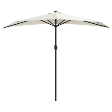 Balcony Parasol with Aluminium Pole Sand | 270x144 cm Half