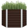 Garden Raised Bed Brown 129x129x77 cm Galvanised Steel Colour brown Size 129 x 129 x 77 cm Quantity in Package 1 