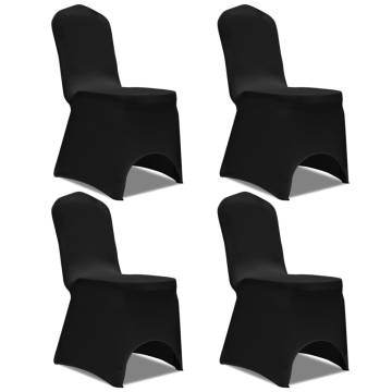 Stretch Chair Cover 4 pcs Black - Elegant Event Decor