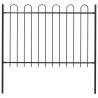 Garden Fence with Hoop Top Steel 1.7 m Black Colour black Quantity in Package 1 Length 1.8 m Height 1.2 m 