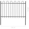 Elegant Garden Fence with Hoop Top - 1.7m Black Steel