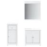 3 Piece Bathroom Furniture Set BERG - White Solid Pine Wood