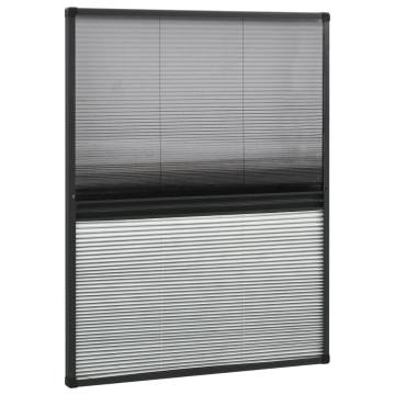 Plisse Insect Screen for Windows - 60x80 cm Aluminium