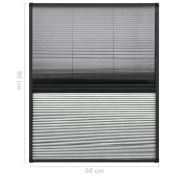 Plisse Insect Screen for Windows - 60x80 cm Aluminium