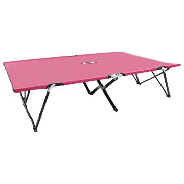 Two Person Folding Sun Lounger - Pink Steel | HipoMarket