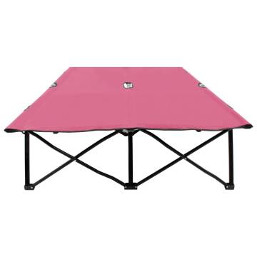 Two Person Folding Sun Lounger - Pink Steel | HipoMarket