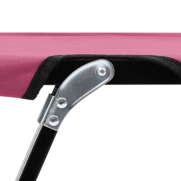 Two Person Folding Sun Lounger - Pink Steel | HipoMarket