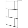 Walk-in Shower Wall with Shelf Black 115x195 cm - Modern ESG Glass