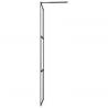 Walk-in Shower Wall with Shelf Black 115x195 cm - Modern ESG Glass