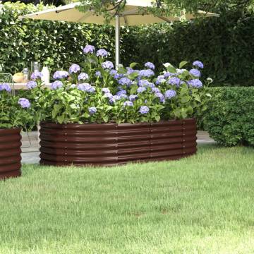 Garden Raised Bed Powder-coated Steel 152x80x36 cm - Brown